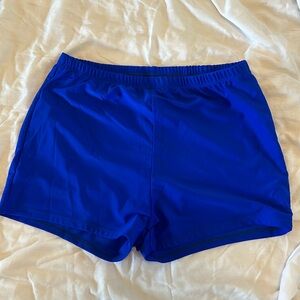 Bright blue bathing suit bottom